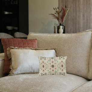 Boho Herb Pattern Lumbar Accent Pillow