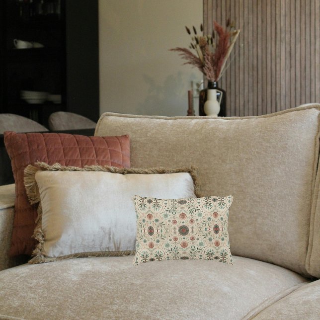 Boho Herb Pattern Lumbar Accent Pillow (Creator Uploaded)