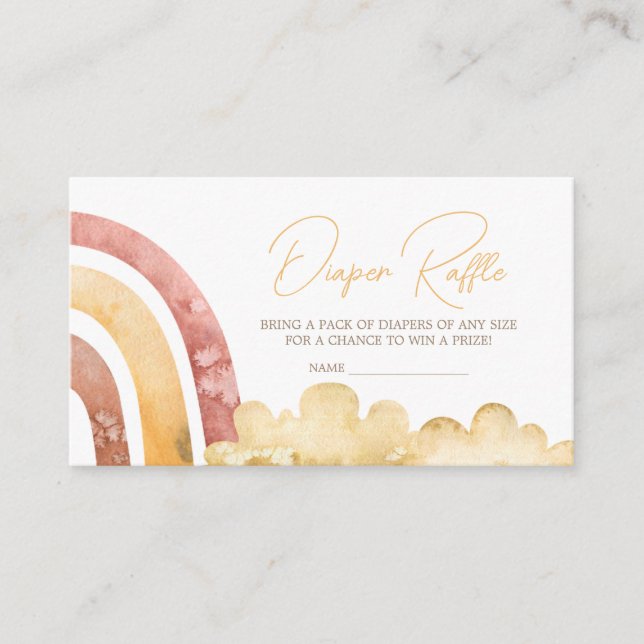 Boho Here Comes the Son Baby Shower Diaper Raffle Enclosure Card (Front)