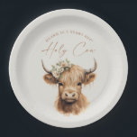 Boho Highland Cow Kids Birthday Party Paper Plate<br><div class="desc">Boho Highland Cow Kids Birthday Party Paper Plates. Click the edit/personalize button to customize this design.</div>