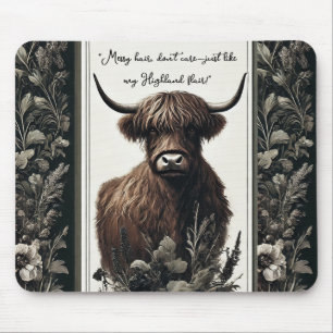 Boho Highland Cow Mouse Pad