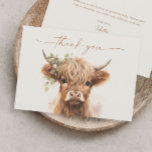 Boho Highland Cow Neutral Couples Baby Shower Thank You Card<br><div class="desc">Boho Highland Cow Neutral Couples Baby Shower Thank You Card. Click the edit/personalize button to customize this design.</div>
