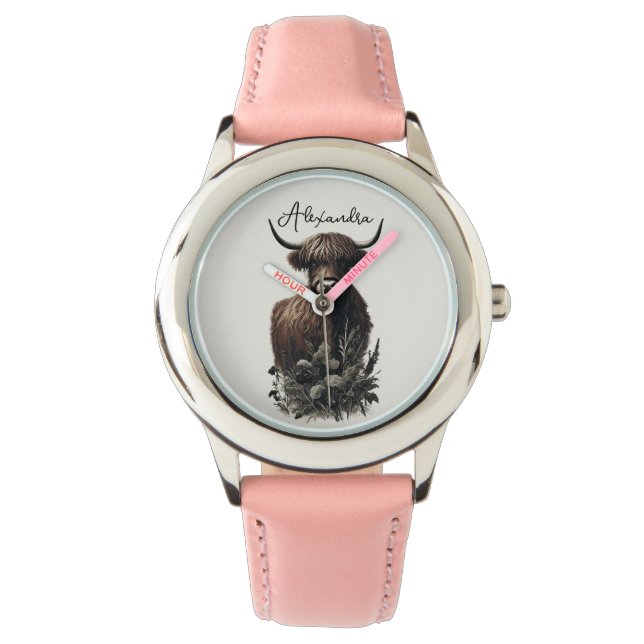 Boho Highland Cow Watch (Front)
