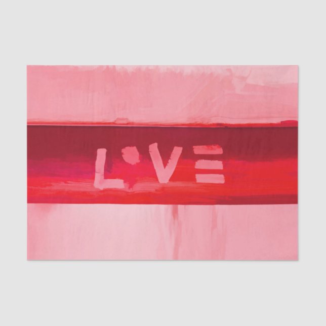 Boho Hippie Chic Red Pink Love Decoupage Tissue Paper (Front)