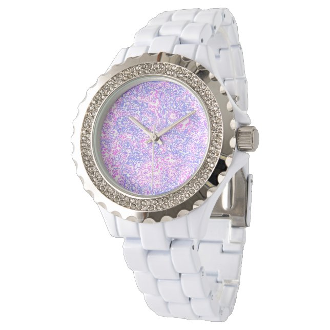 Boho Hippie Colourful Vibrant Jewel Tone Marble Watch (Angled)