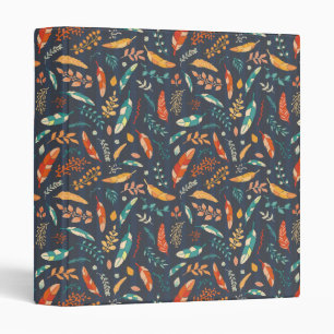 Boho Hippie Feather Pattern Binder