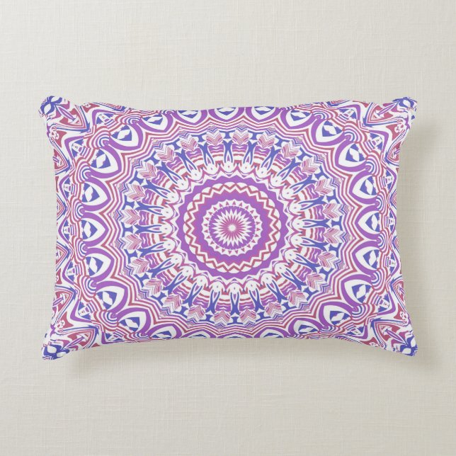 Boho Hippie Funky Groovy Bohemian Kaleidoscope Accent Pillow (Front)