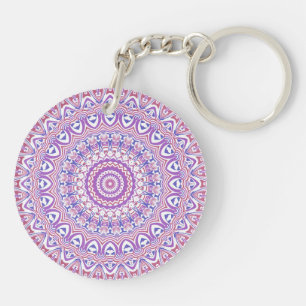 Boho Hippie Funky Groovy Bohemian Kaleidoscope Keychain
