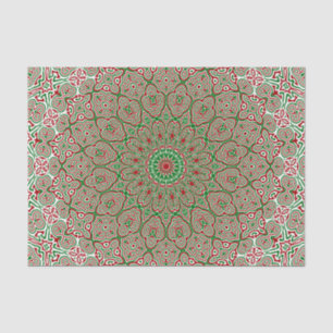 Boho Hippie Funky Trippy Ornate Christmas Mandala Tissue Paper