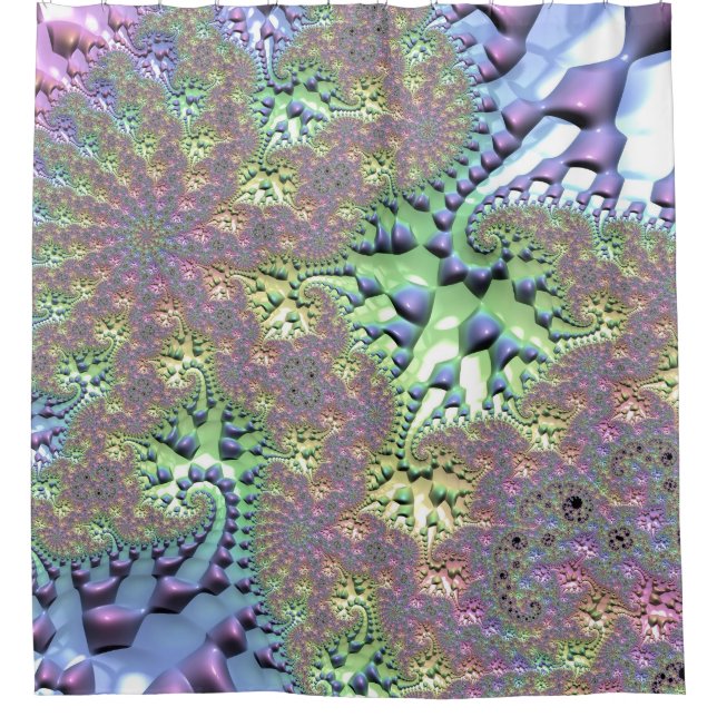 Boho Hippie Groovy Shiny Colourful Rainbow Fractal (Front)