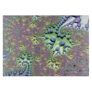 Boho Hippie Groovy Shiny Colourful Rainbow Fractal Cutting Board