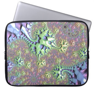 Boho Hippie Groovy Shiny Colourful Rainbow Fractal Laptop Sleeve