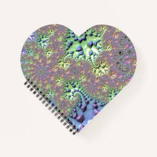 Boho Hippie Groovy Shiny Colourful Rainbow Fractal Notebook