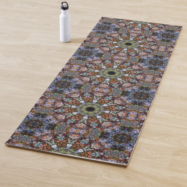 Boho Hippie Mandala Tile Abstract Yoga Mat (In Situ)
