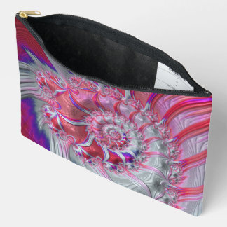 Boho Hippie Trippy Funky Nautilus Spiral Fractal  Accessory Pouch