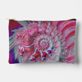 Boho Hippie Trippy Funky Nautilus Spiral Fractal  Accessory Pouch