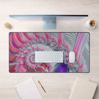 Boho Hippie Trippy Funky Nautilus Spiral Fractal  Desk Mat