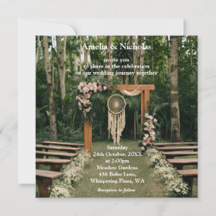 Boho Hippie Wedding Invitation