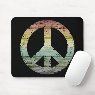 Boho Hippy 60s 70s Peace Sign Mouse Pad