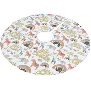 Boho Holiday Season Brushed Polyester Tree Skirt