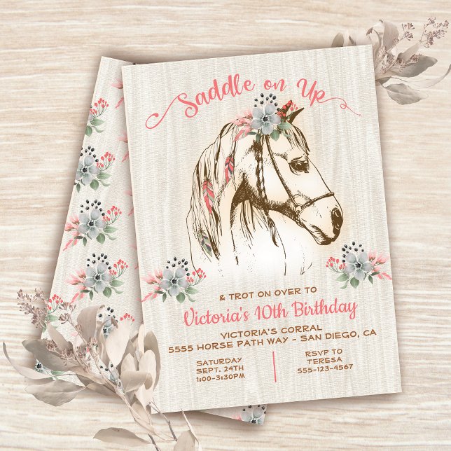 Boho Horse Anniversaire Fête Invitation (Créateur téléchargé)