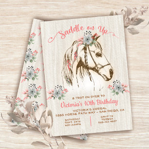 Boho Horse Birthday Party Invitation