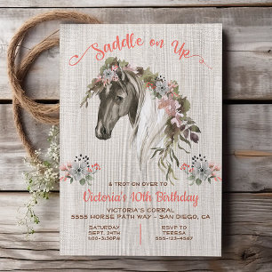 Boho Horse Birthday Party Invitation