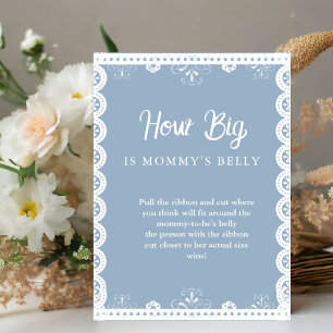 Boho How big is mom Belly baby shower game sign