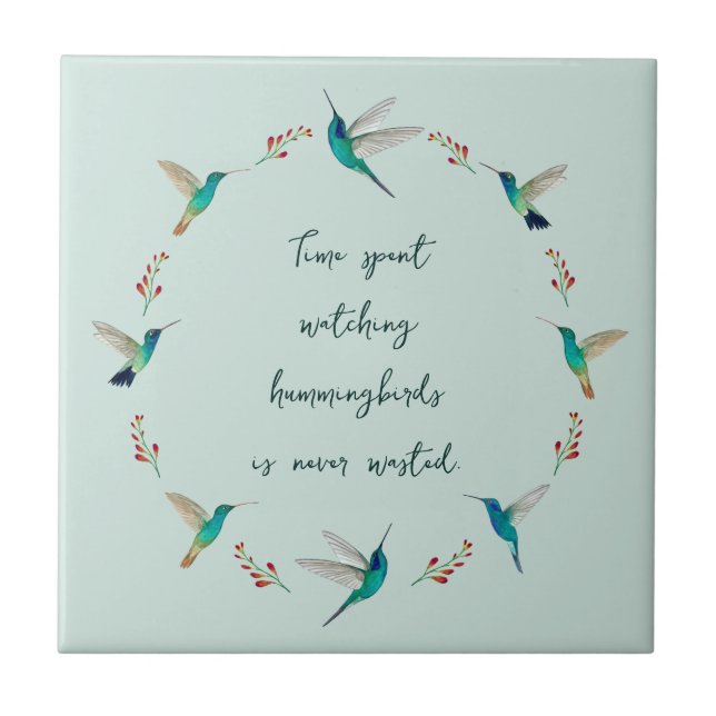 Boho Hummingbirds Tile (Front)