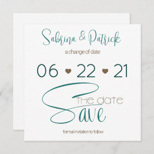 BOHO Hunter Green Typography Save the Date Invitation