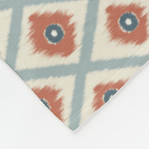Boho Ikat Diamond Geometric Seamless Pattern Fleece Blanket