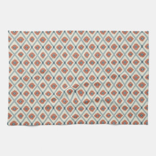 Boho Ikat Diamond Geometric Seamless Pattern Kitchen Towel