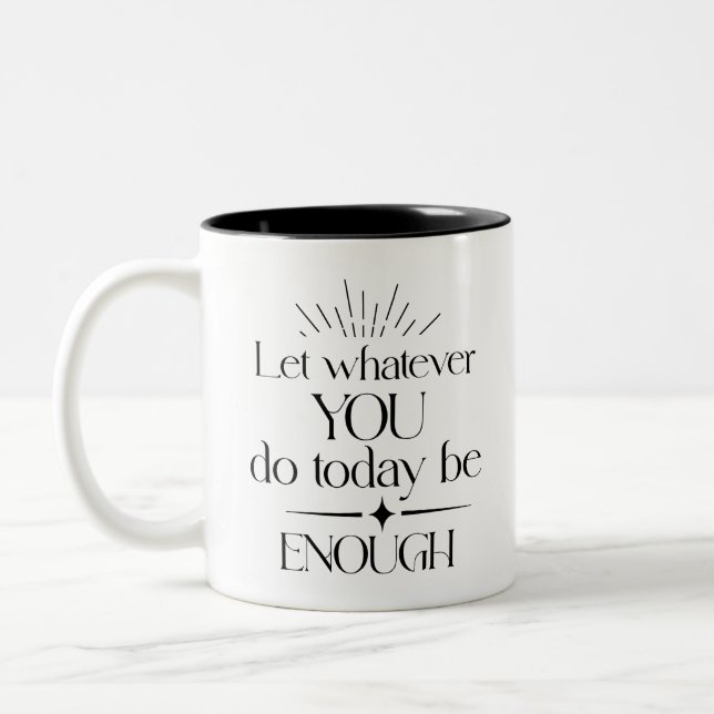 Boho Inspirational Quote Two-Tone Coffee Mug (Left)