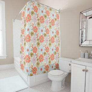 Boho Inspiré Floral Motif Douche Rideau