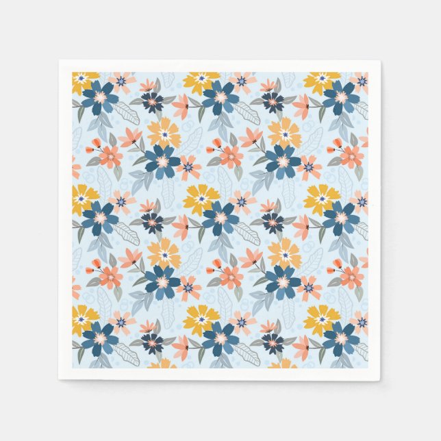 Boho Inspired Flower Pattern Napkins (Front)