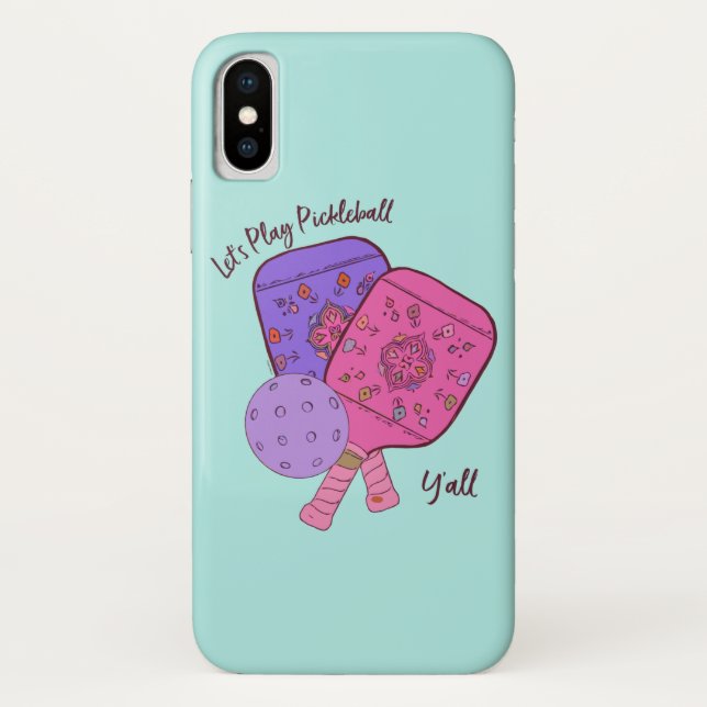 Boho inspired Pickleball phone case by Deb Jeffrey (Back)
