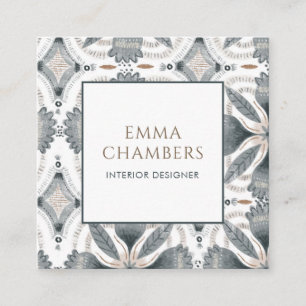 Boho Interior Designer Earthy Muted Colour Abstrac Square Business Card