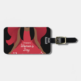 boho international womens day luggage tag