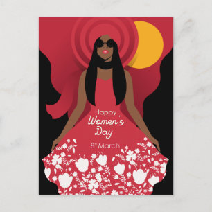 boho international womens day postcard