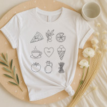 Boho Italian Food Shirt | Hand Drawn Mediterranean