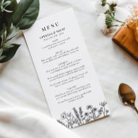 Boho Jardin Fleur sauvage Mariage Accueil Menu