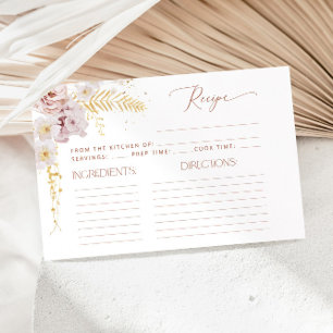 Boho jardin fleurs nuptiale carte de recette douch