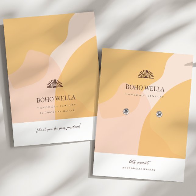 Boho Jaune et rose Abstrait Écran d'oreille (Créateur téléchargé)