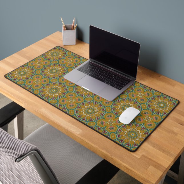 Boho Jewel Mandala Pattern Desk Mat (Office 2)