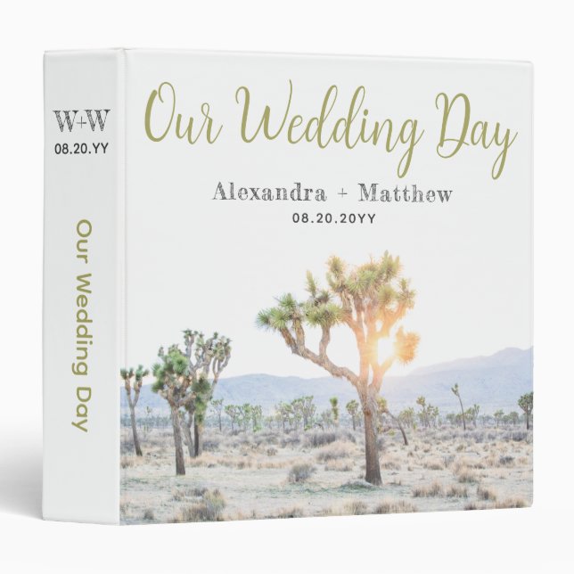 Boho Joshua Tree Desert Vibes Wedding Binder (Front/Spine)