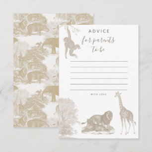 Boho Jungle Animal Safari Baby Shower Advice Card