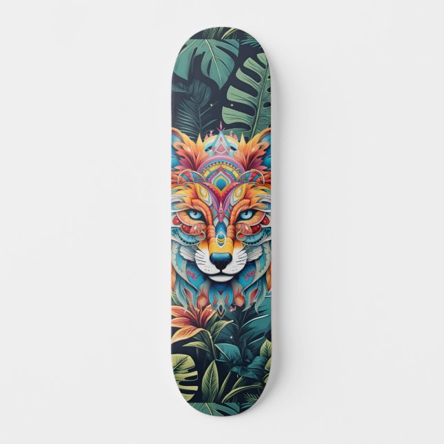 Boho Jungle Fox Skateboard  (Front)