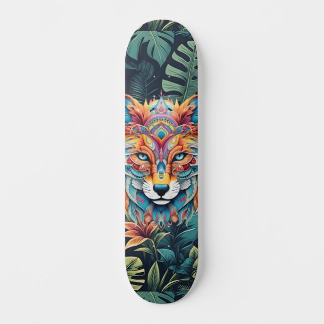 Boho Jungle Fox Wide Street Skateboard (Recto)