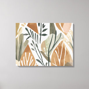 Boho jungle Leaf Botanical art style Simple Modern Canvas Print