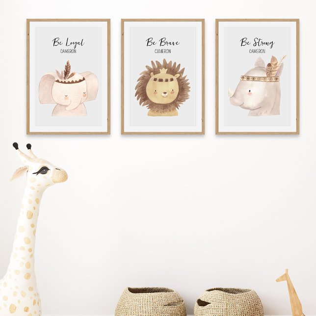 Boho Jungle Safari Animaux Pépinière personnalisée (Créateur téléchargé)